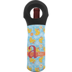 Rubber Duckies & Flowers Wine Tote Bag (Personalized)