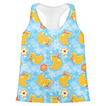 Rubber Duckies & Flowers Womens Racerback Tank Top - Small