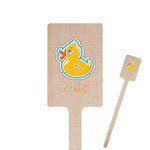 Rubber Duckies & Flowers Rectangle Wooden Stir Sticks (Personalized)