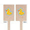 Rubber Duckies & Flowers Wooden 6.25" Stir Stick - Rectangular - Double Sided - Front & Back