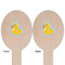 Rubber Duckies & Flowers Wooden Food Pick - Oval - Double Sided - Front & Back