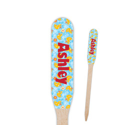 Rubber Duckies & Flowers Paddle Wooden Food Picks - Double Sided (Personalized)