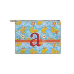 Rubber Duckies & Flowers Zipper Pouch - Small - 8.5"x6" (Personalized)