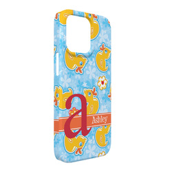 Rubber Duckies & Flowers iPhone Case - Plastic - iPhone 13 Pro Max (Personalized)