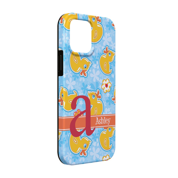 Custom Rubber Duckies & Flowers iPhone Case - Rubber Lined - iPhone 13 (Personalized)