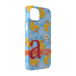 Rubber Duckies & Flowers iPhone Case - Plastic - iPhone 14 (Personalized)