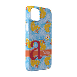 Rubber Duckies & Flowers iPhone Case - Plastic - iPhone 14 (Personalized)