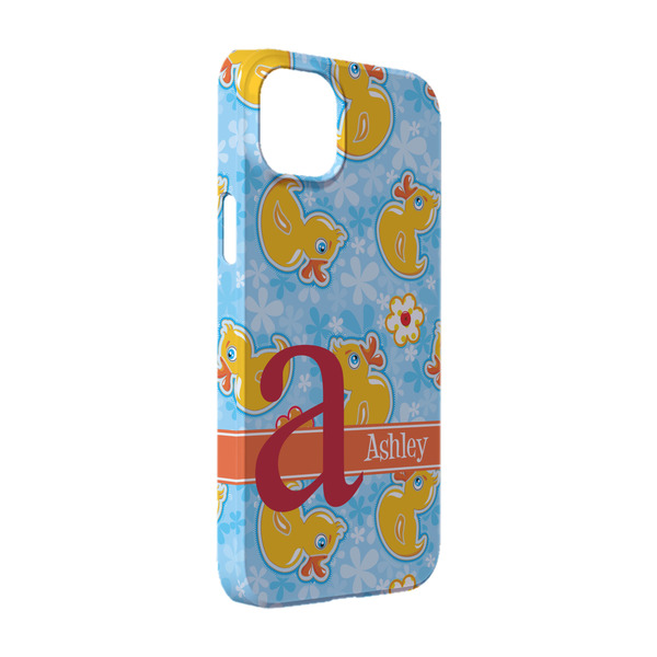 Custom Rubber Duckies & Flowers iPhone Case - Plastic - iPhone 14 (Personalized)