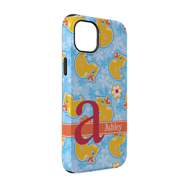 Custom Rubber Duckies & Flowers iPhone Case - Rubber Lined - iPhone 14 (Personalized)