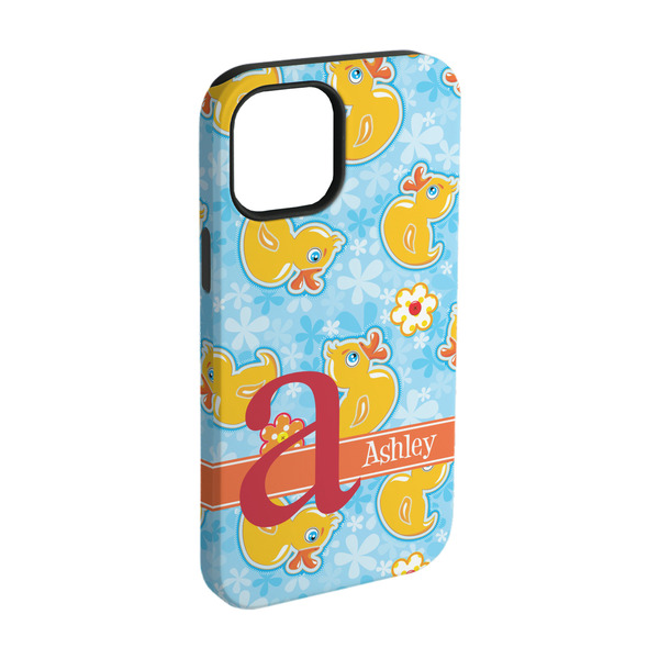 Custom Rubber Duckies & Flowers iPhone Case - Rubber Lined - iPhone 15 Pro (Personalized)