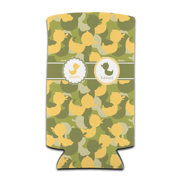 Custom Rubber Duckie Camo Can Cooler (tall 12 oz) (Personalized)