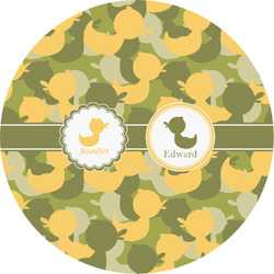 Rubber Duckie Camo Multipurpose Round Labels - 4" (Personalized)