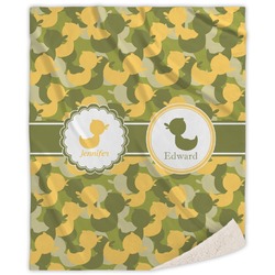 Rubber Duckie Camo Sherpa Throw Blanket - 60"x80" (Personalized)