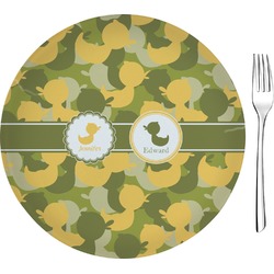 Rubber Duckie Camo 8" Glass Appetizer / Dessert Plates - Single or Set (Personalized)