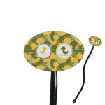 Rubber Duckie Camo 7" Oval Plastic Stir Sticks - Black - Double Sided (Personalized)