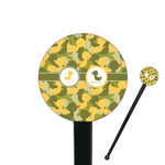 Rubber Duckie Camo 7" Round Plastic Stir Sticks - Black - Single Sided (Personalized)