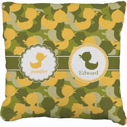 Rubber Duckie Camo Faux-Linen Throw Pillow 26" (Personalized)
