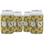 Rubber Duckie Camo Can Cooler (12 oz) - Set of 4 w/ Multiple Names