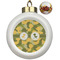 Rubber Duckie Camo Ceramic Christmas Ornament - Poinsettias (Front View)