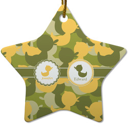 Rubber Duckie Camo Star Ceramic Ornament w/ Multiple Names