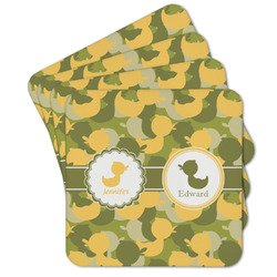 Rubber Duckie Camo Cork Coaster - Set of 4 w/ Multiple Names