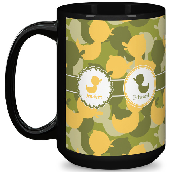 Custom Rubber Duckie Camo 15 Oz Coffee Mug - Black (Personalized)