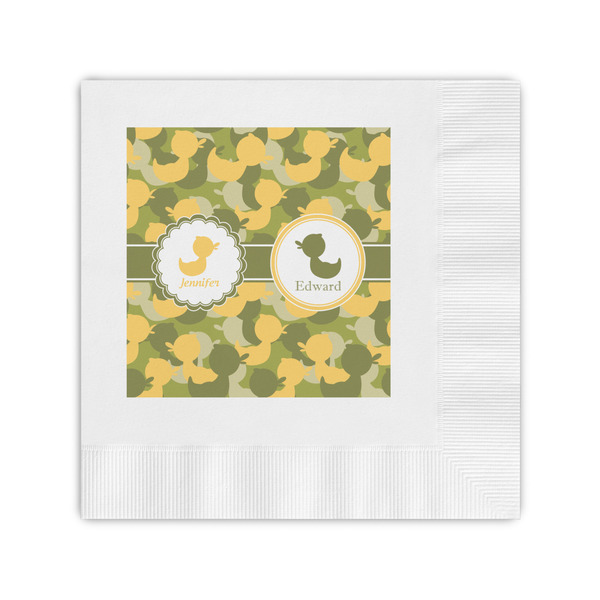 Custom Rubber Duckie Camo Coined Cocktail Napkins (Personalized)