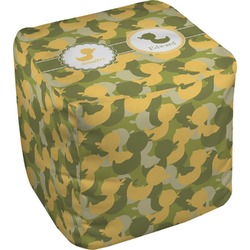 Rubber Duckie Camo Cube Pouf Ottoman - 13" (Personalized)