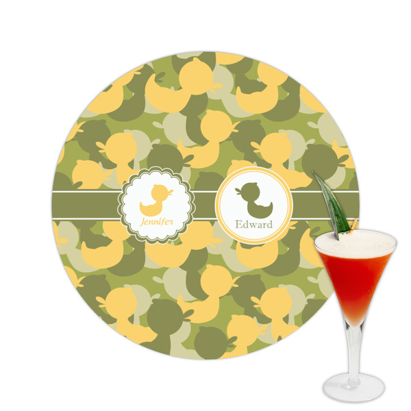 Custom Rubber Duckie Camo Printed Drink Topper -  2.5" (Personalized)