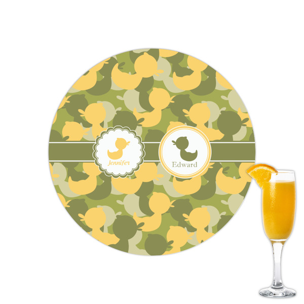 Custom Rubber Duckie Camo Printed Drink Topper - 2.15" (Personalized)