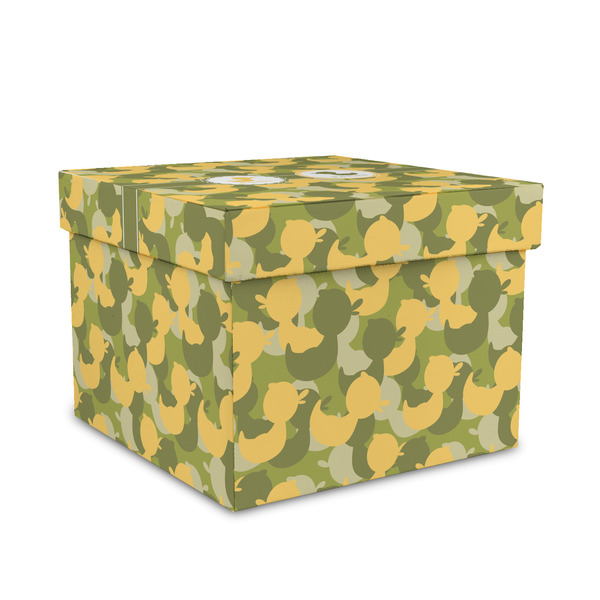 Custom Rubber Duckie Camo Gift Box with Lid - Canvas Wrapped - Medium (Personalized)