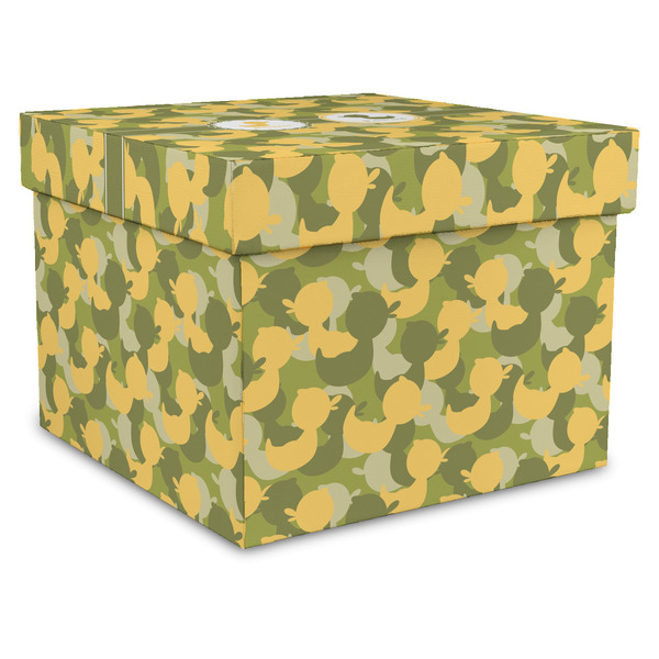 Custom Rubber Duckie Camo Gift Box with Lid - Canvas Wrapped - X-Large (Personalized)