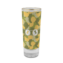 Rubber Duckie Camo 2 oz Shot Glass -  Glass with Gold Rim - Single (Personalized)
