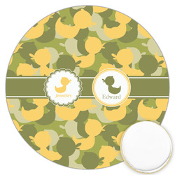 Rubber Duckie Camo Printed Cookie Topper - 3.25" (Personalized)