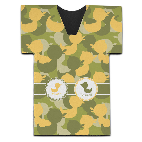 Custom Rubber Duckie Camo Jersey Bottle Cooler (Personalized)