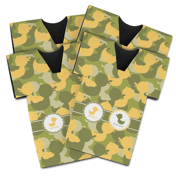 Custom Rubber Duckie Camo Jersey Bottle Cooler - Set of 4 (Personalized)