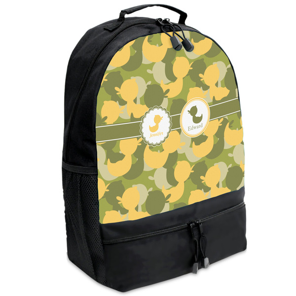 Custom Rubber Duckie Camo Backpacks - Black (Personalized)