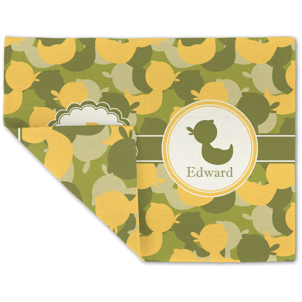 Custom Rubber Duckie Camo Double-Sided Linen Placemat - Single w/ Multiple Names