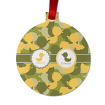 Rubber Duckie Camo Metal Ball Ornament - Double Sided w/ Multiple Names