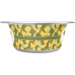 Rubber Duckie Camo Stainless Steel Dog Bowl - Large (Personalized)