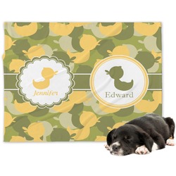 Rubber Duckie Camo Dog Blanket - Large (Personalized)