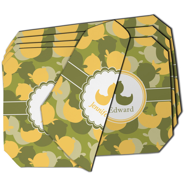 Custom Rubber Duckie Camo Dining Table Mat - Octagon - Set of 4 (Double-SIded) w/ Multiple Names