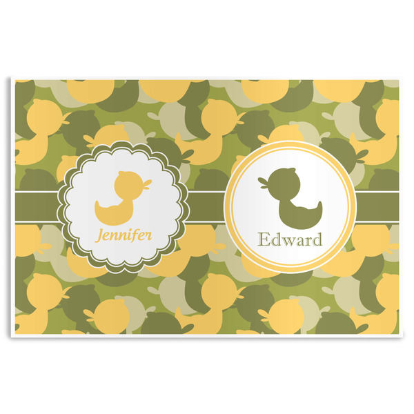 Custom Rubber Duckie Camo Disposable Paper Placemats (Personalized)