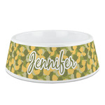 Rubber Duckie Camo Plastic Dog Bowl (Personalized)