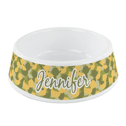 Rubber Duckie Camo Plastic Dog Bowl - Small (Personalized)