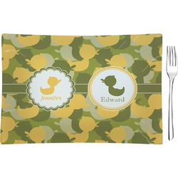 Rubber Duckie Camo Rectangular Glass Appetizer / Dessert Plate - Single or Set (Personalized)