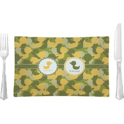 Rubber Duckie Camo Rectangular Glass Lunch / Dinner Plate - Single or Set (Personalized)