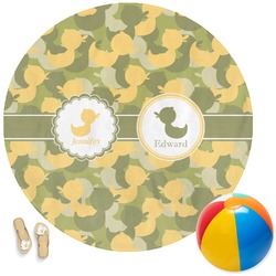 Rubber Duckie Camo Round Beach Towel (Personalized)