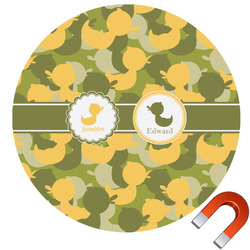 Rubber Duckie Camo Round Car Magnet - 10" (Personalized)