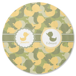 Rubber Duckie Camo Round Rubber Backed Coaster (Personalized)